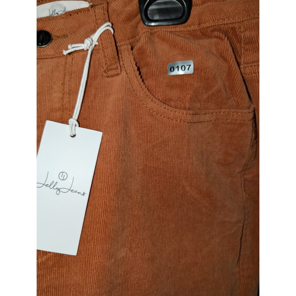 Jelly Jeans Flare Pants Women Size 11 Burnt Orange New Corduroy Raw Hem Retro - Picture 8 of 8